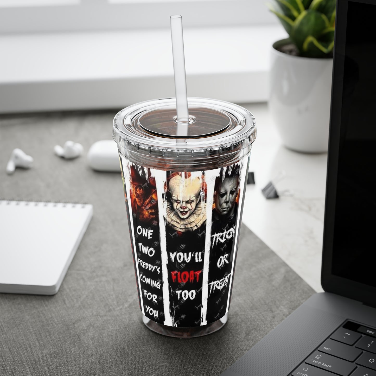 Slasher Tumbler with Straw, 16oz