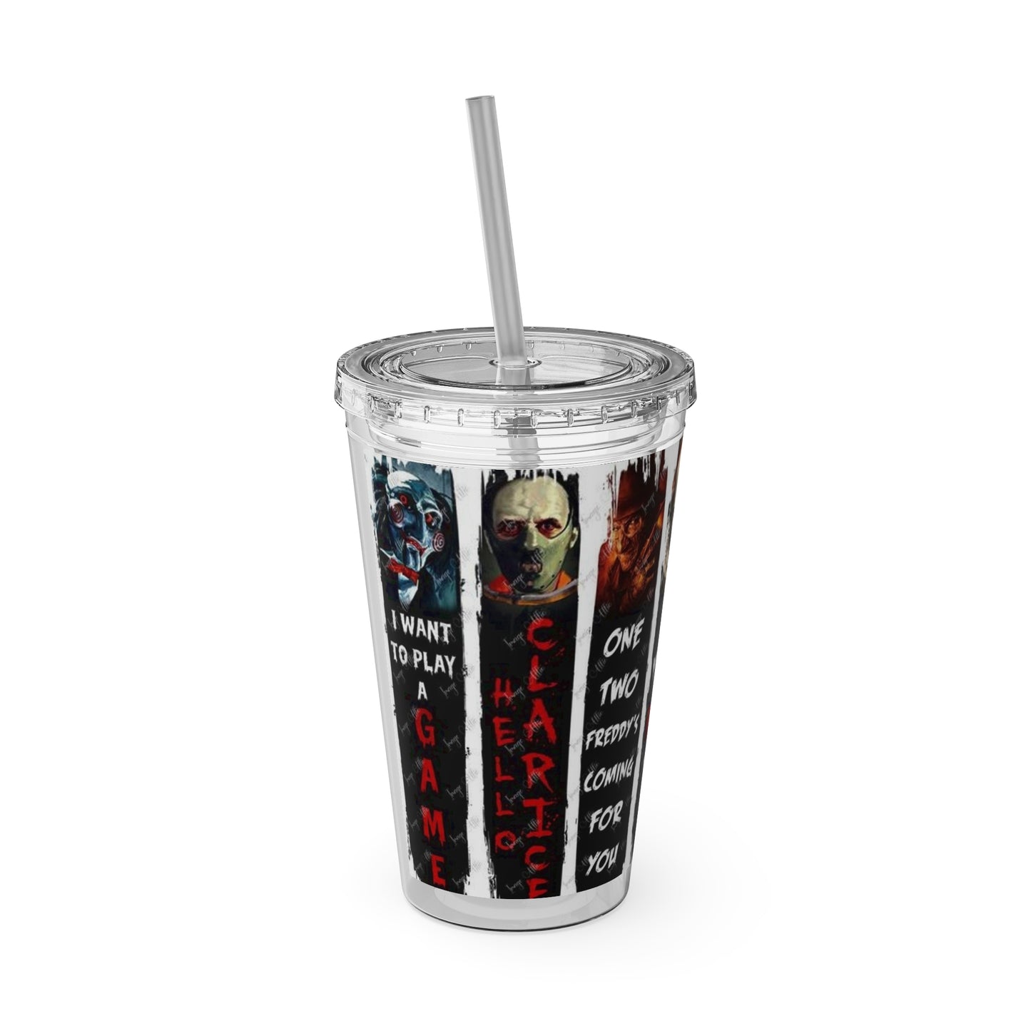 Slasher Tumbler with Straw, 16oz